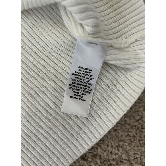 Crown & Ivy White Sweater With Rainbow Colorful Bell Flare Sleeves Size Small - Picture 7 of 10